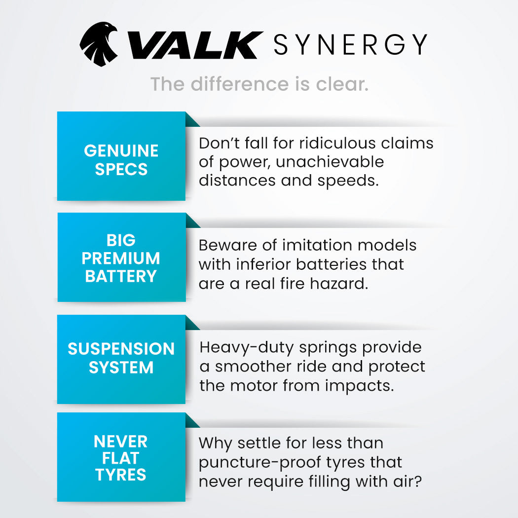 VALK Synergy 7 MkII 500W Electric Scooter 37V 15Ah Battery Foldable E-Scooter Adult Ride On