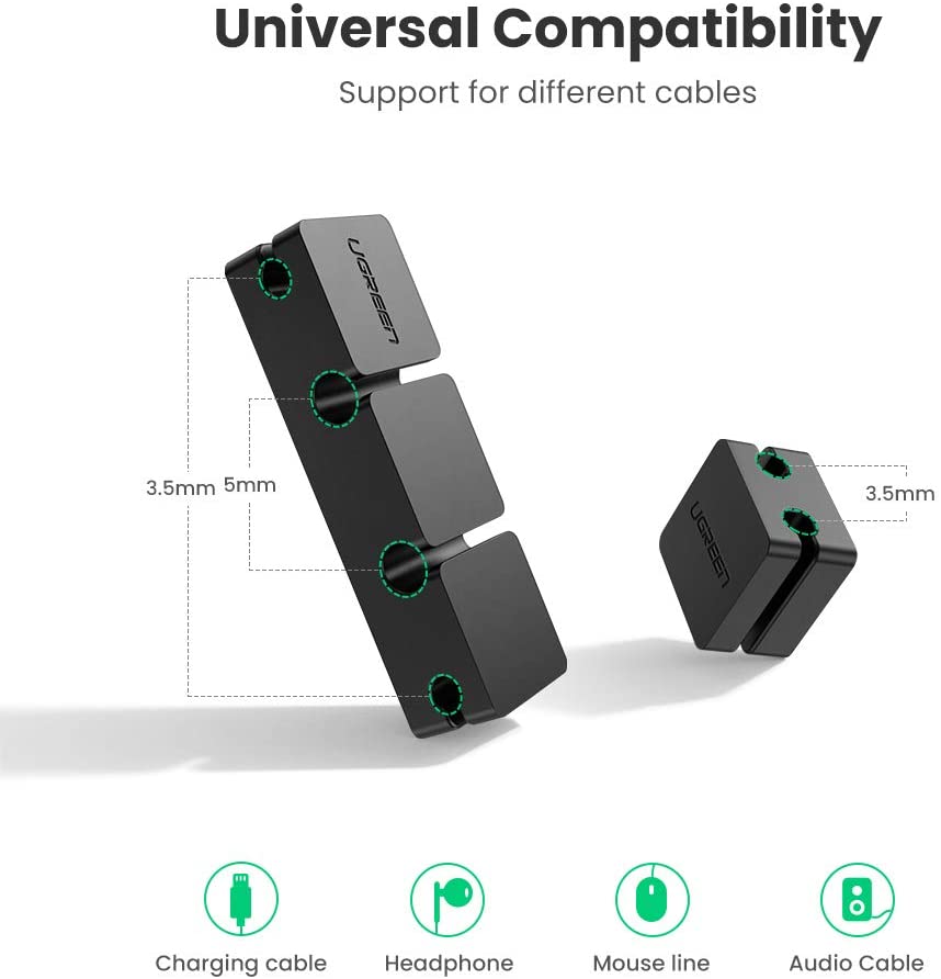 UGREEN 6 Slots Silicon Cable Management Organizer (3+1 combination) - 70585