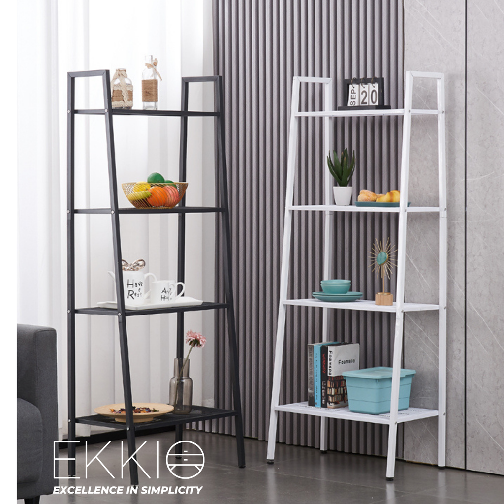 EKKIO Ladder Shelf 4 Tier (White) EK-LS-100-DSH