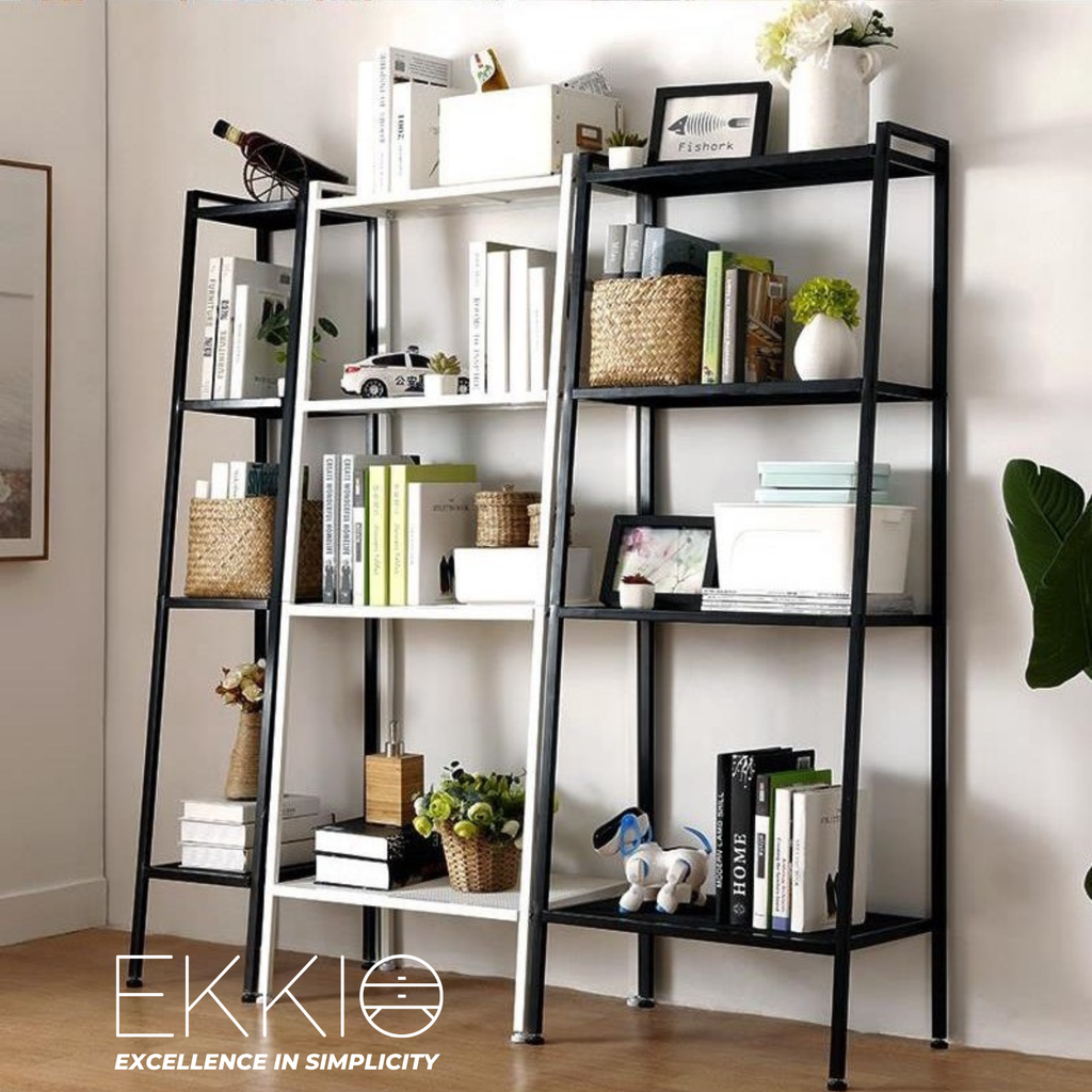 EKKIO Ladder Shelf 4 Tier (Black) EK-LS-101-DSH