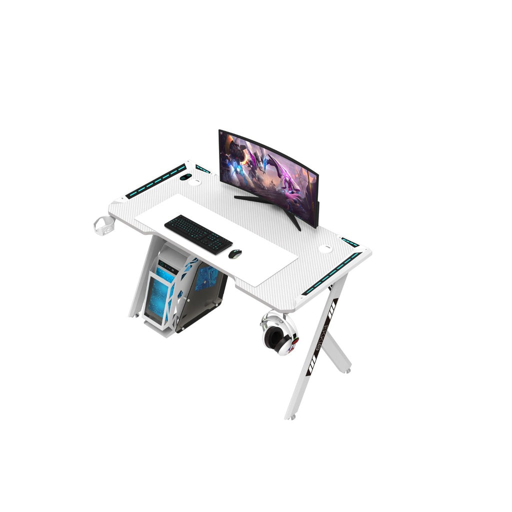 EKKIO RGB Gaming Desk Y Shape White 140cm EK-GD-104-AL