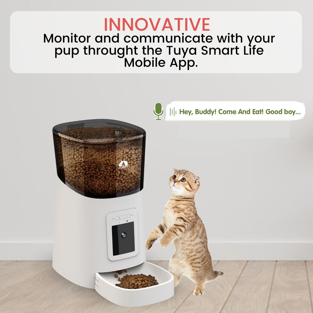 Floofi Smart Pet Feeder with Camera - White - FI-FD-109-CX