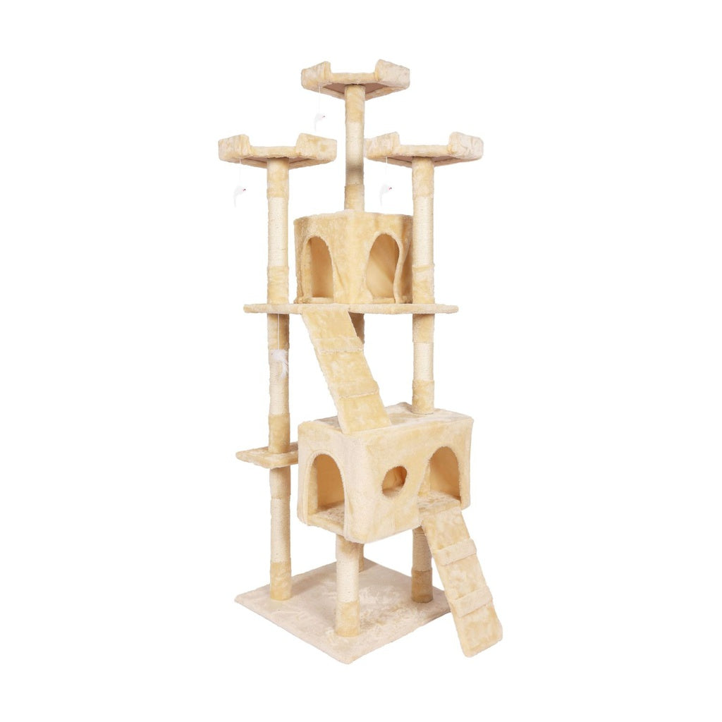 Floofi 170cm Plush Cat Condo Cat Tree Beige FI-CT-162-ZZ