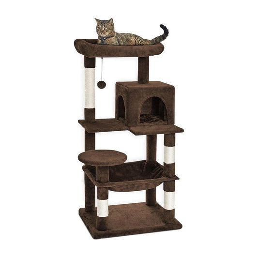 Floofi 118cm Plush Cat Condo Cat Tree Brown