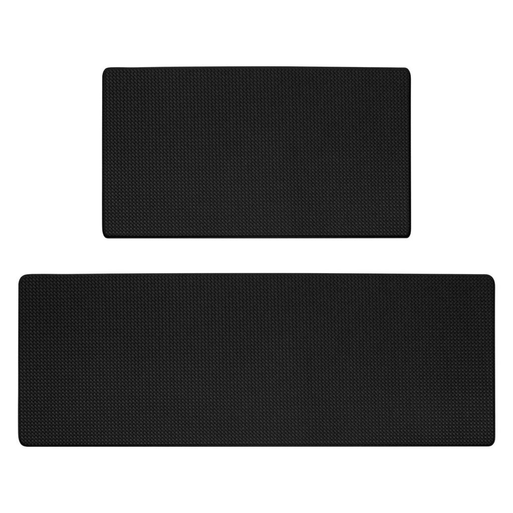 GOMINIMO PVC Kitchen Mat 2pcs Set Black GO-MT-100-DA