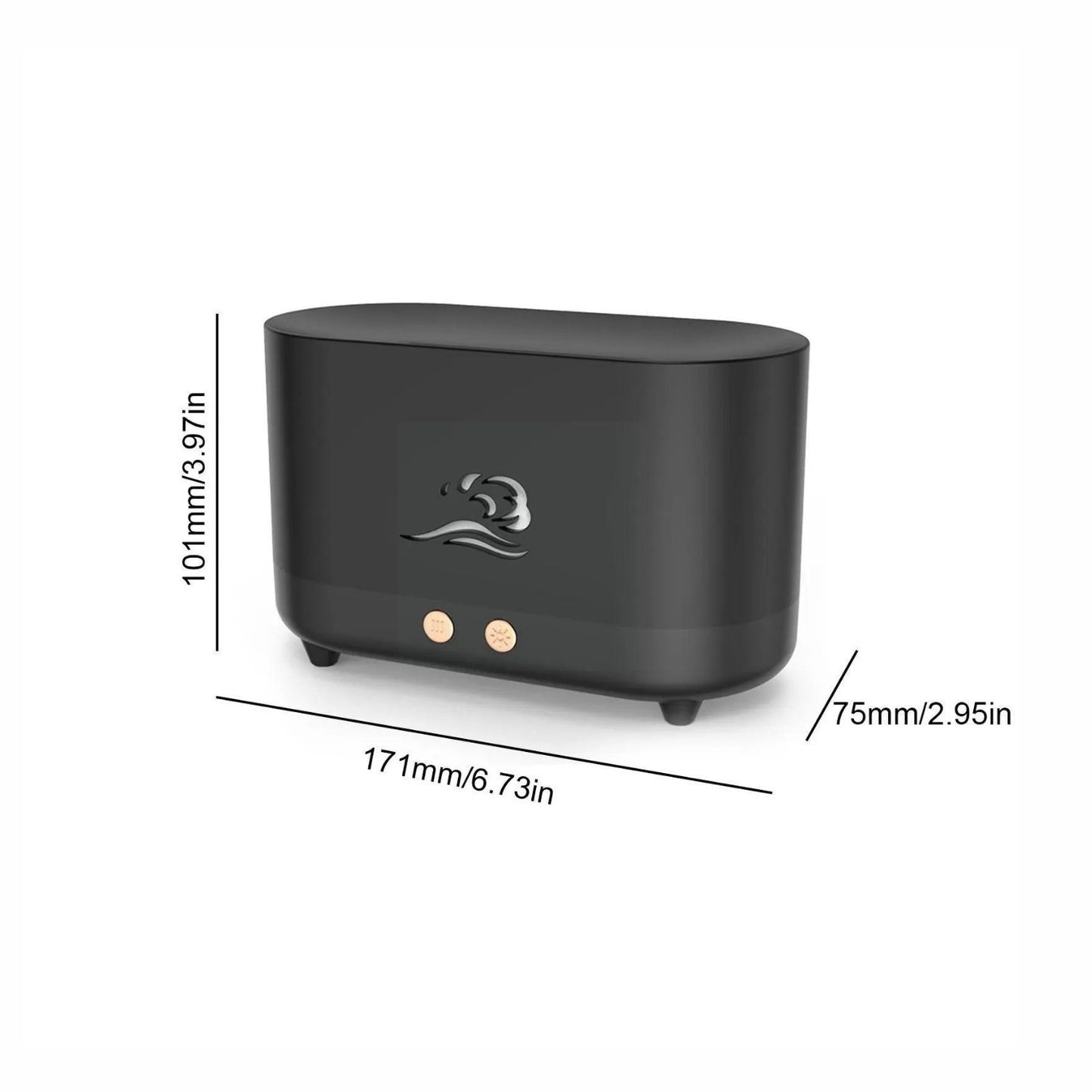 GOMINIMO Flame Humidifier Wind 225ml Black GO-AD-103-HGJ