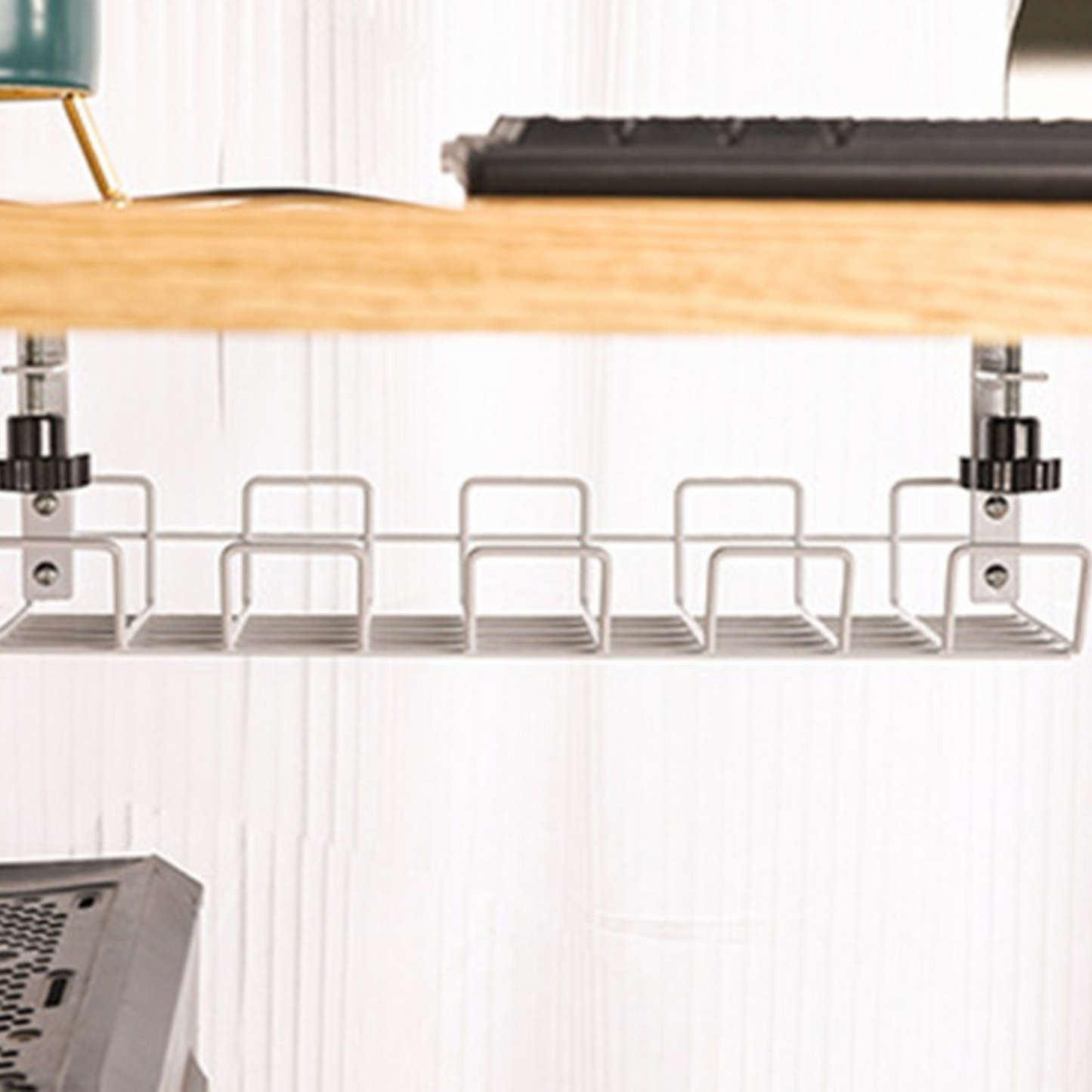 GOMINIMO Cable Management Tray- No Drilling Type (White)