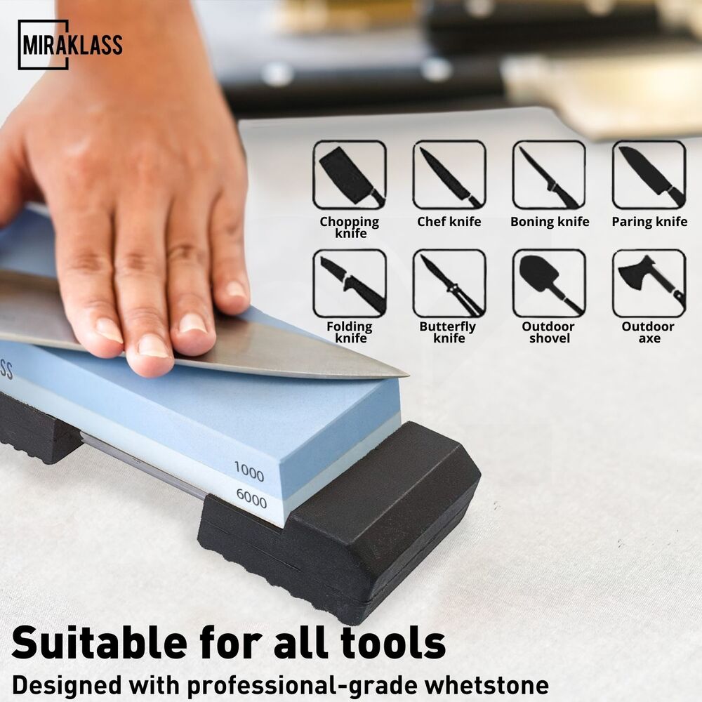 Miraklass Sharpening Stone Set (1000/6000 Grit) MK-WS-101-RL