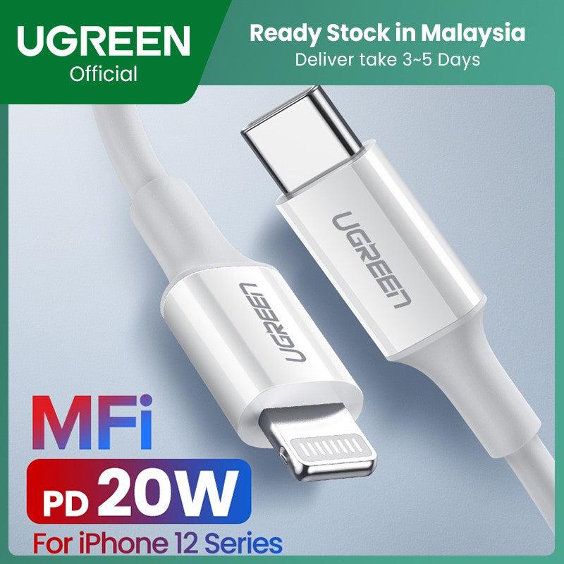 UGREEN 10493 MFI USB-C to  Cable 1M White