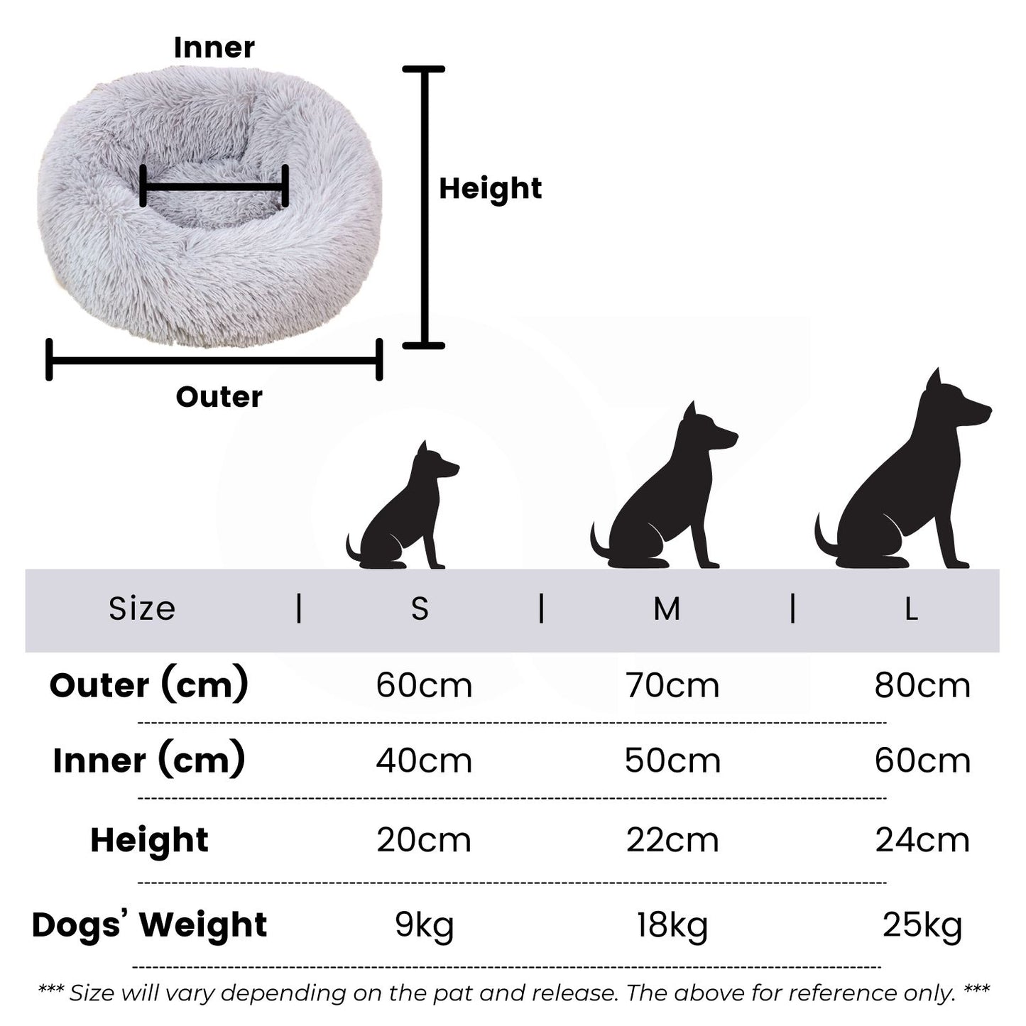 Floofi Pet Bed 80cm (Grey) PT-PB-134-XL