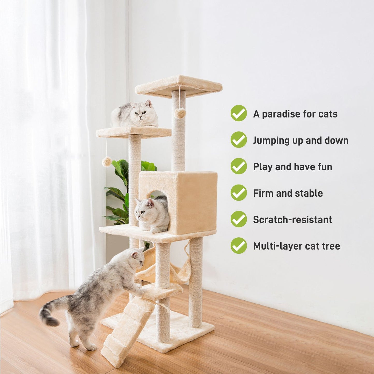 Cat Tree (138cm Dark Grey) - PT-CT-134-RN