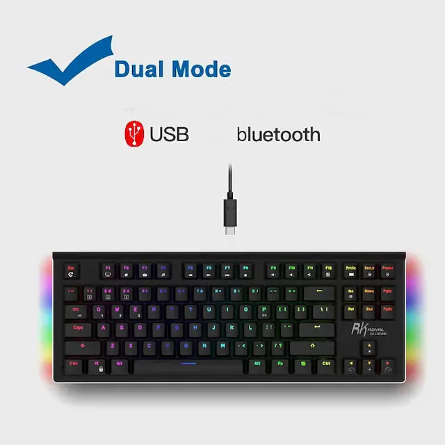 Royal Kludge RKG87 Dual Mode Mechanical Keyboard Black (Blue Switch)