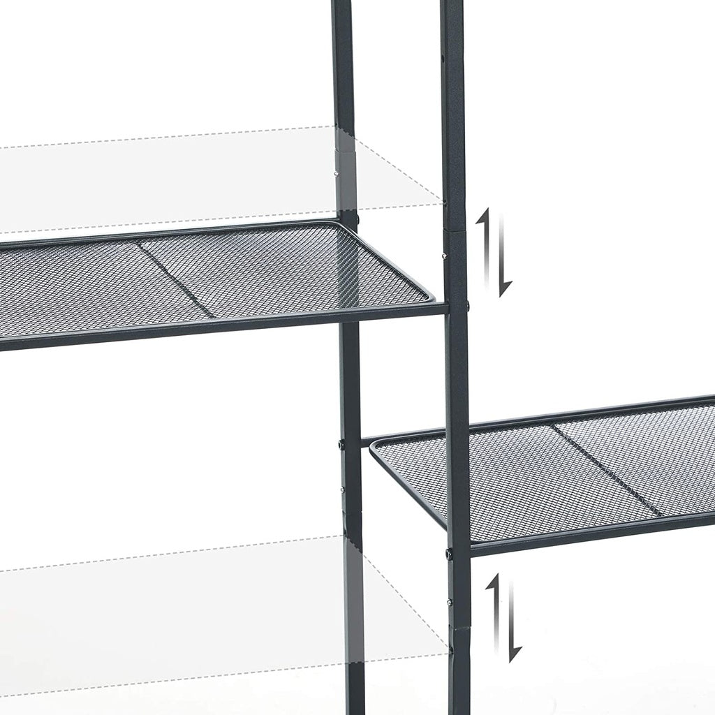 SONGMICS Bathroom Shelf 3-Tier Storage Rack with Adjustable Shelf Black BSC33BK