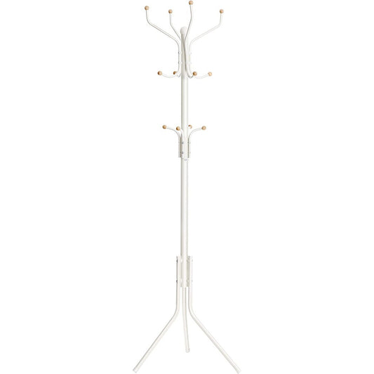 SONGMICS Metal Coat Rack 182 cm Tall Hall Tree White RCR19W