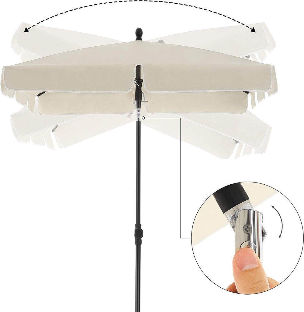 SONGMICS 2.4m Rectangular Beach Umbrella Beige