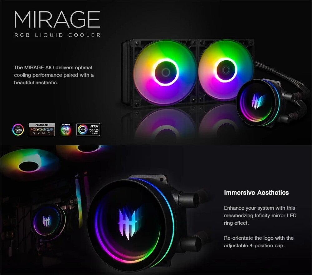 Tecware Mirage 120 ARGB 120mm Liquid CPU Cooler TWCO-MIR120BK