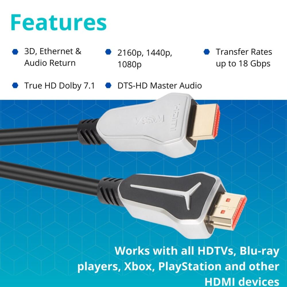 VCOM HDMI 2.0V AM/AM Cable 4K 60Hz 18Gbps (Zinc) - 3m - CG579-3.0