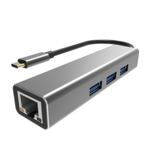 VCOM USB Type C to USB 3.0*3+RJ45 4 in 1 Hub (Aluminium Shell) - DH311A