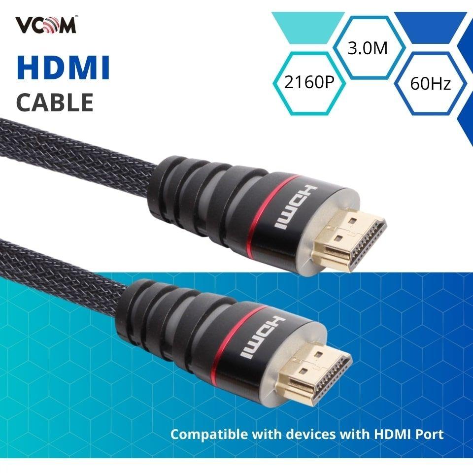 VCOM 3m Nylon Braided HDMI to HDMI 2.0 Cable CG526-B-3.0