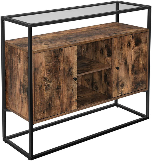 VASAGLE Sideboard Rustic Brown and Black LSC014B01