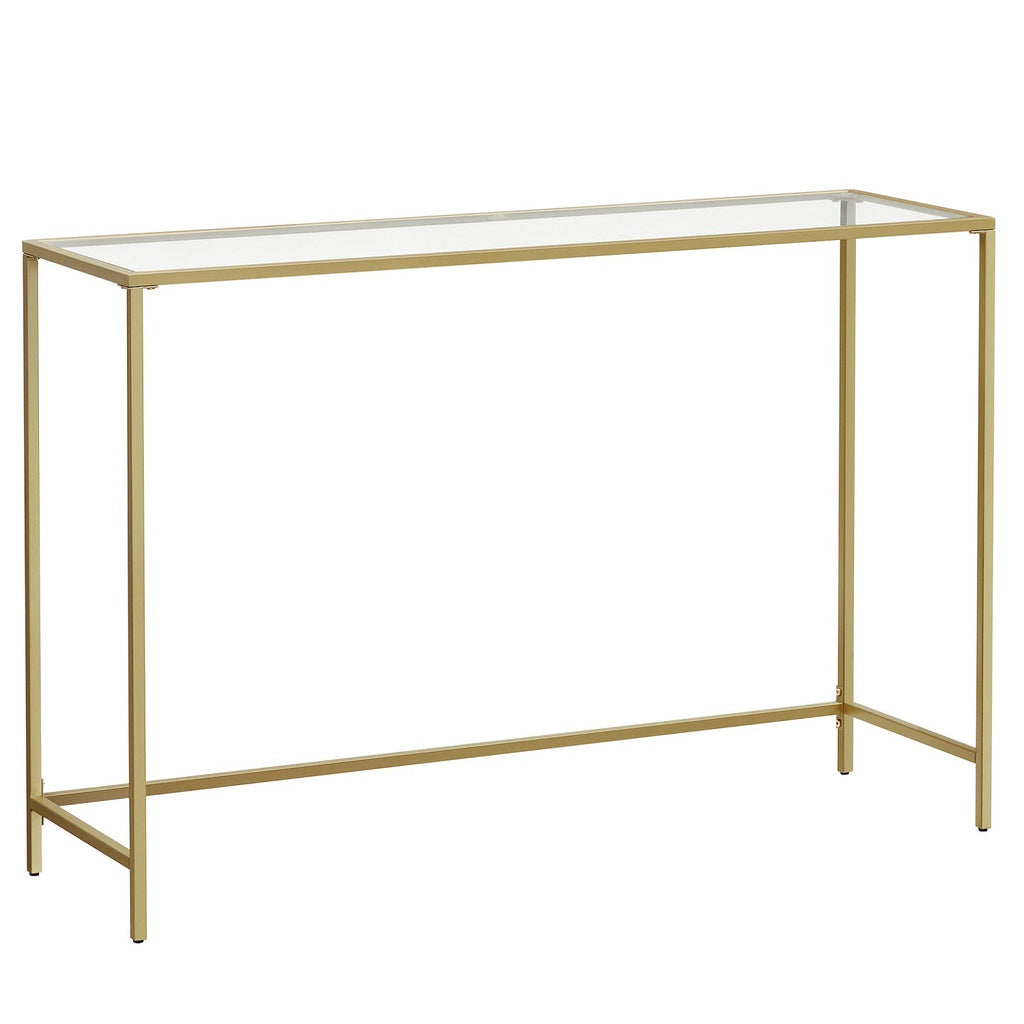 VASAGLE Console Table Tempered Glass Gold LGT036A01