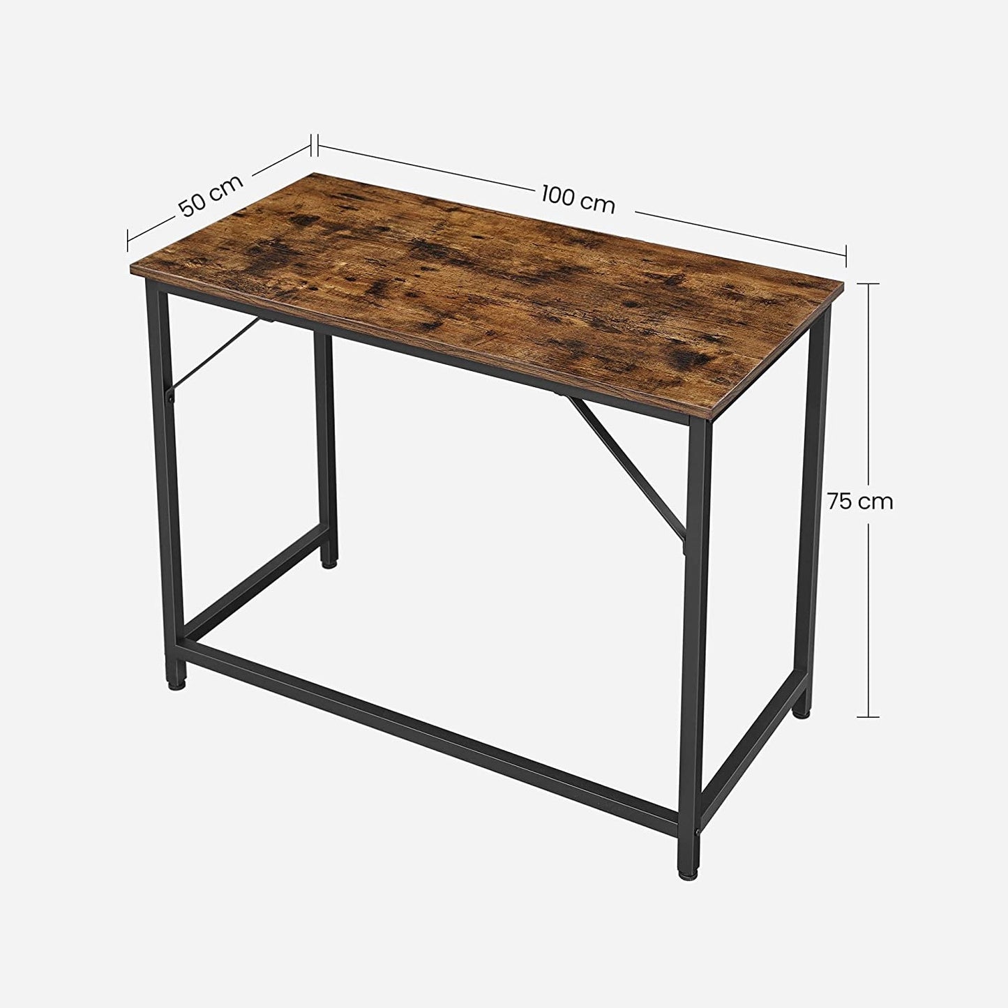 VASAGLE Computer Desk Rustic Brown and Black