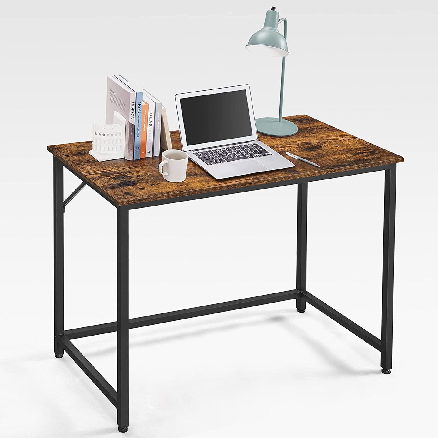 VASAGLE Computer Desk Rustic Brown and Black