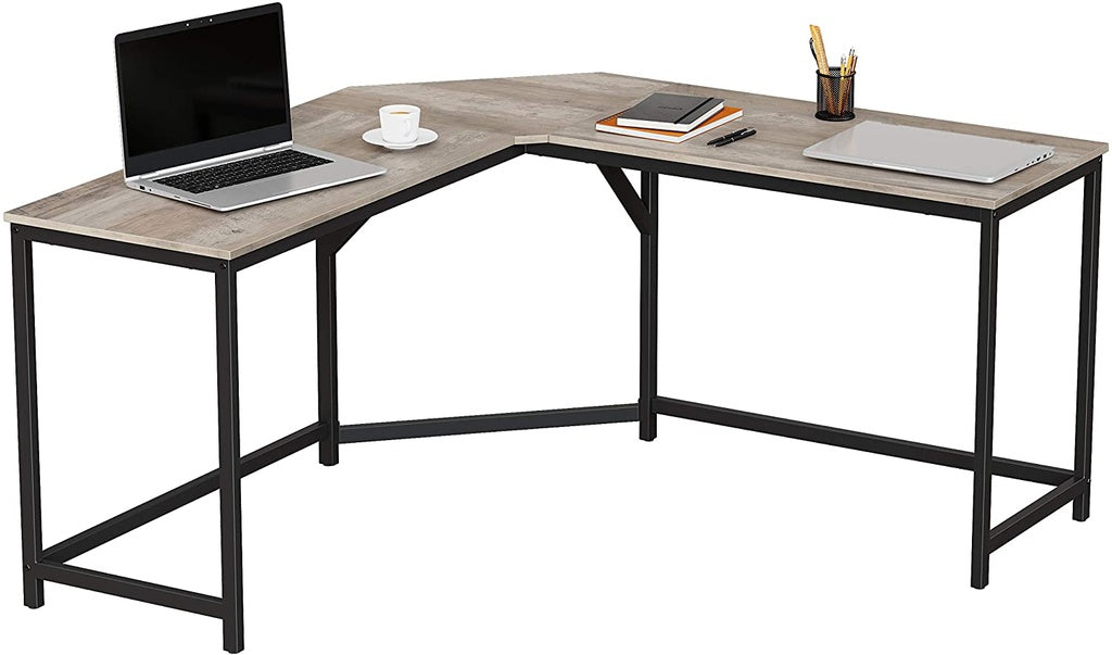 VASAGLE L-Shaped Computer Desk Greige LWD073B02