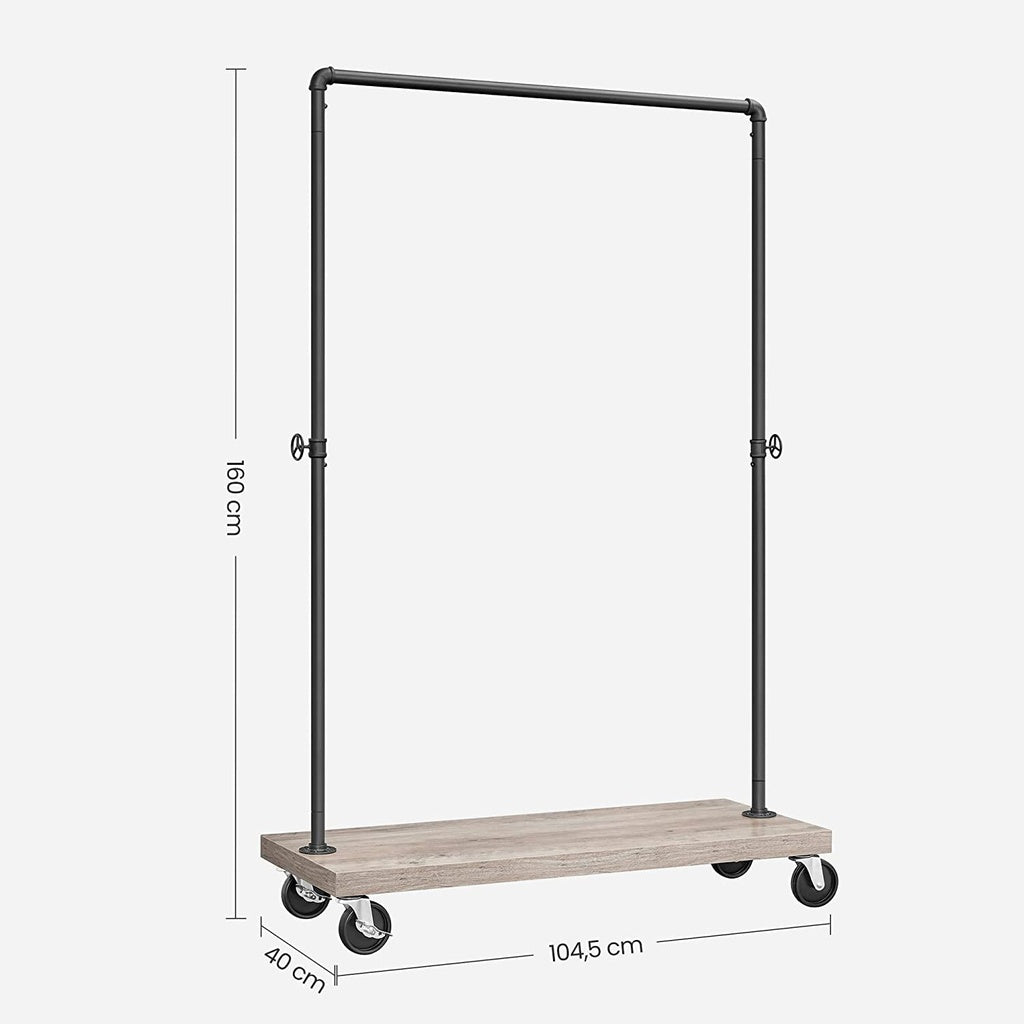 VASAGLE Clothes Rack Single Rail Greige HSR065B02