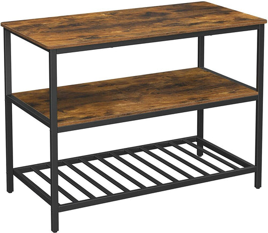 VASAGLE Kitchen Shelf Rustic Brown and Black KKI01BX