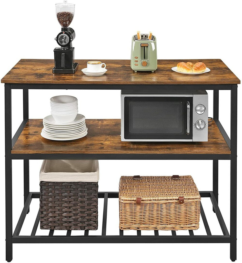 VASAGLE Kitchen Shelf Rustic Brown and Black KKI01BX