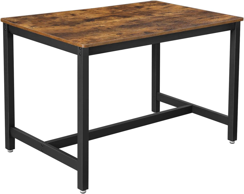 VASAGLE Dining Kitchen Table Metal Frame Rustic Brown and Black