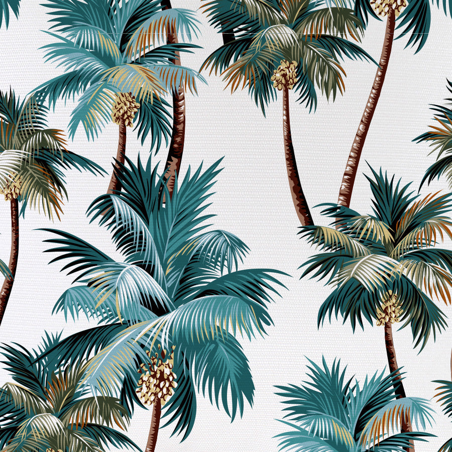 Cushion Cover-With Piping-Palm Trees White-35cm x 50cm