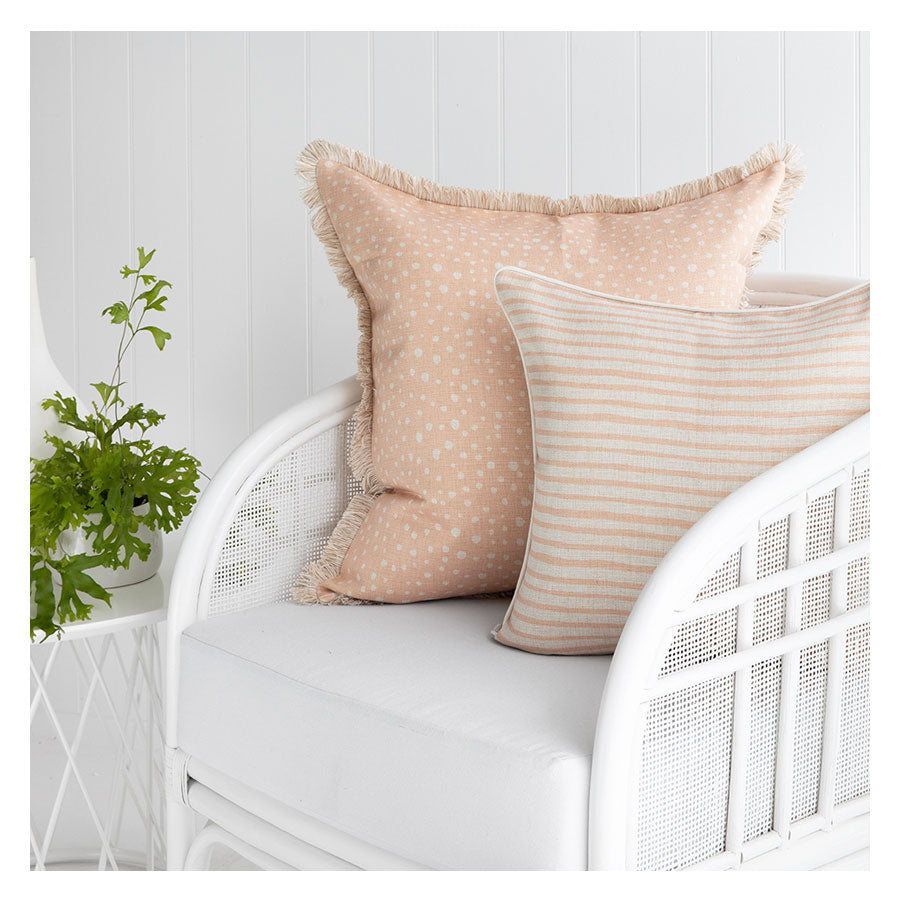 Cushion Cover-Coastal Fringe-Lunar Blush-60cm x 60cm