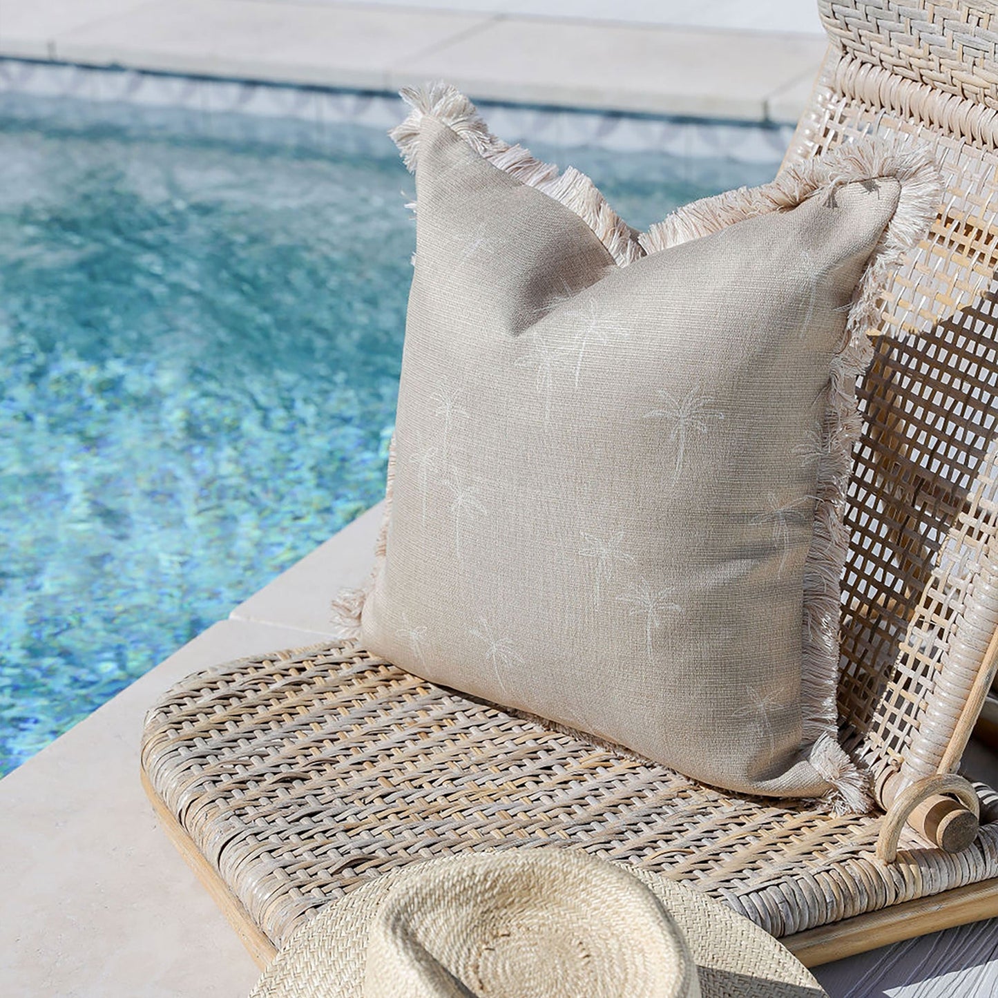 Cushion Cover-Coastal Fringe-Palm Cove Beige-45cm x 45cm