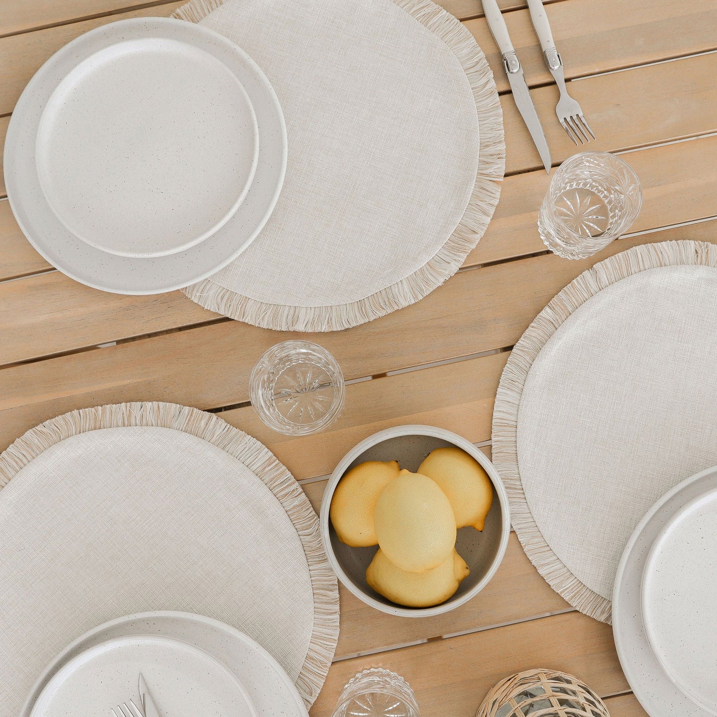 Round Placemat-Solid Natural-40cm