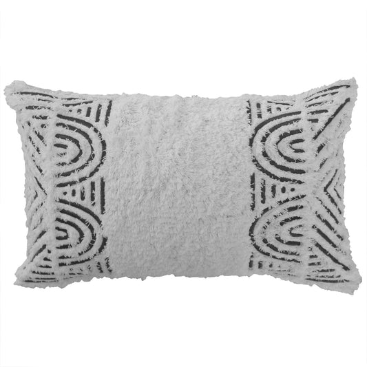 Cushion Cover-Boho Textured Single Sided-Africa Mono-30cm x 50cm