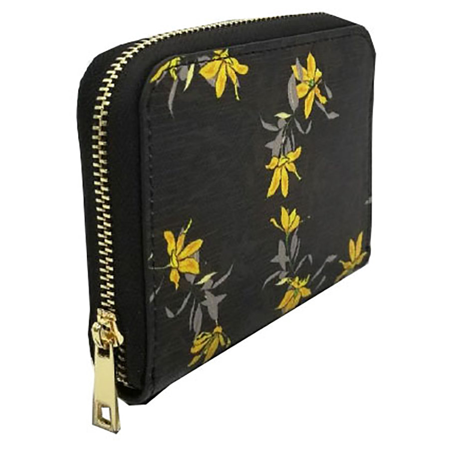 Small Zip Wallet-Midnight Garden