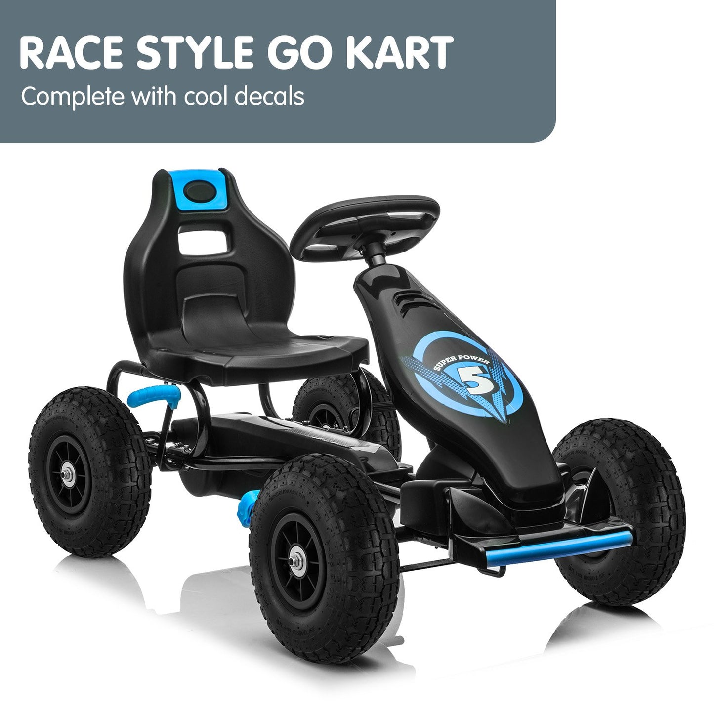 Kahuna G18 Kids Ride On Pedal Go Kart - Blue