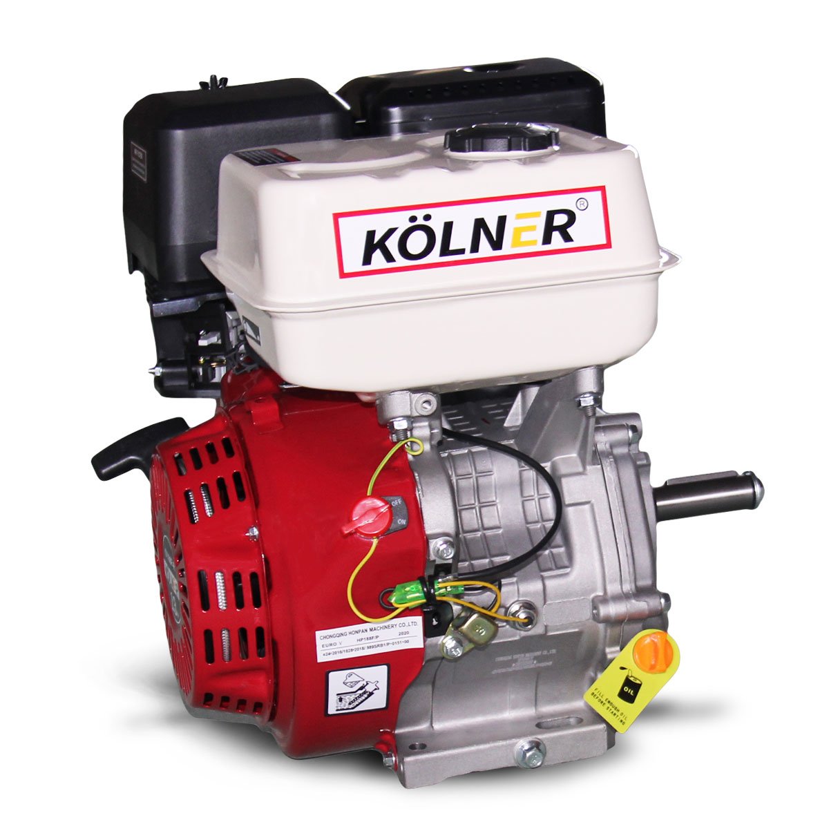 Kolner 13hp 25.4mm Horizontal Key Shaft Q Type Petrol Engine - Recoil Start