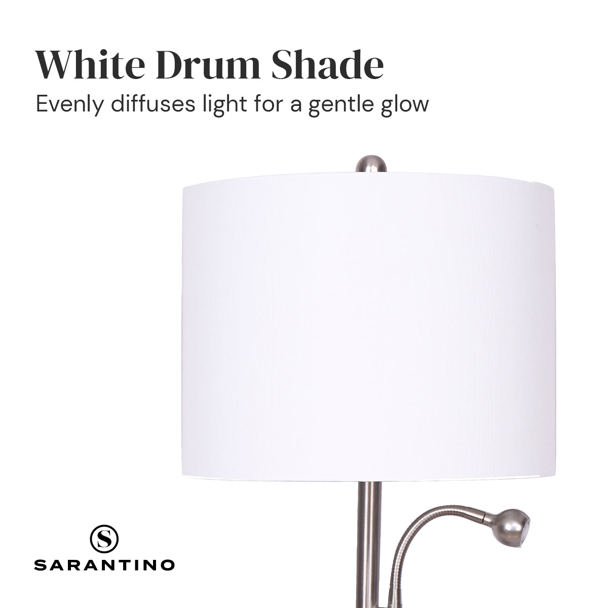 Sarantino 2-in-1 Table Lamp with LED Reading Light