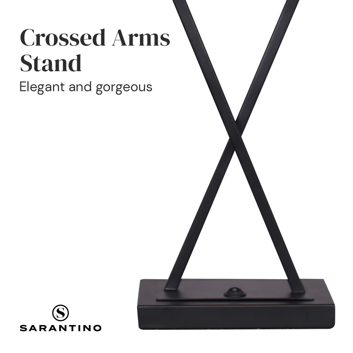 Sarantino Metal Table Lamp Pair Rectangular Shade X Stand