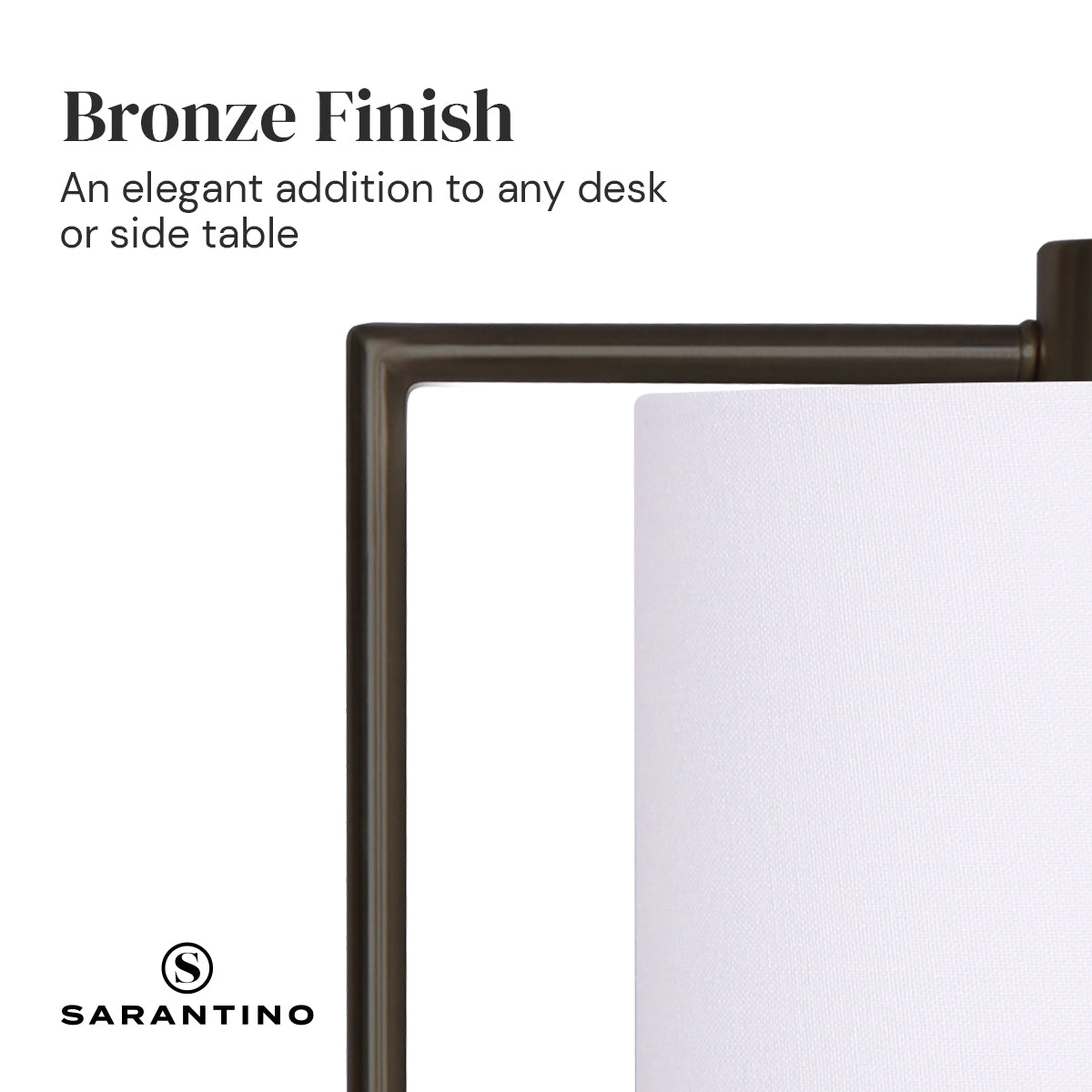 Sarantino Metal Task Lamp with USB Charging Port Bronze Finish