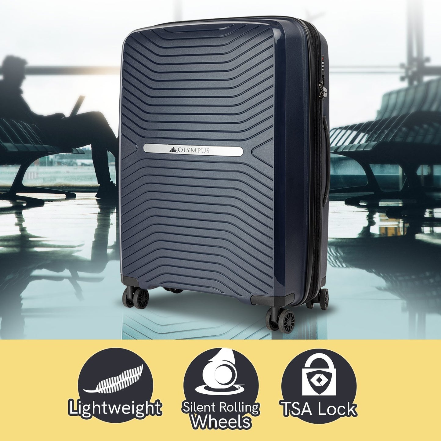 Olympus  Astra 29in Lightweight Hard Shell Suitcase - Aegean Blue