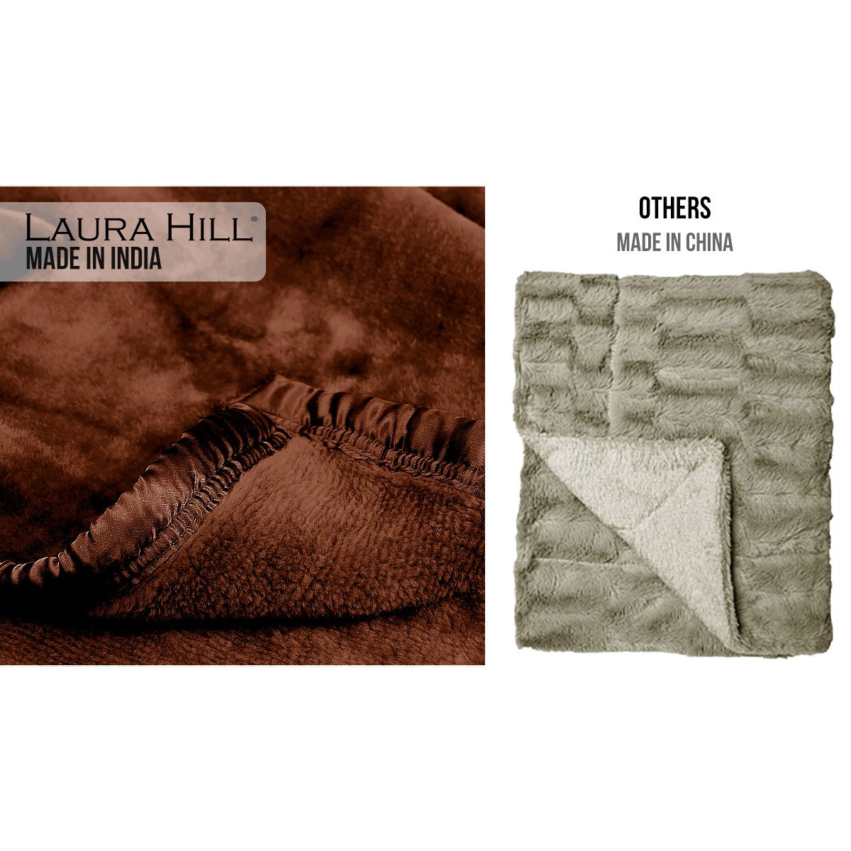 Laura Hill Mink Blanket Double Sided Queen Size Soft Plush Bed Faux Throw Rug 220 X 240cm