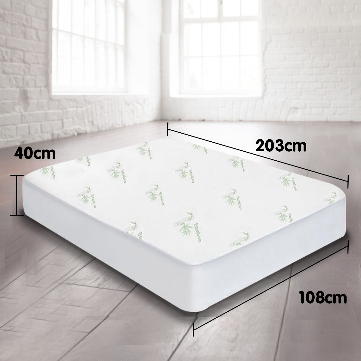 Laura Hill Fitted Bamboo Mattress Protector Underlay Queen King Single Size