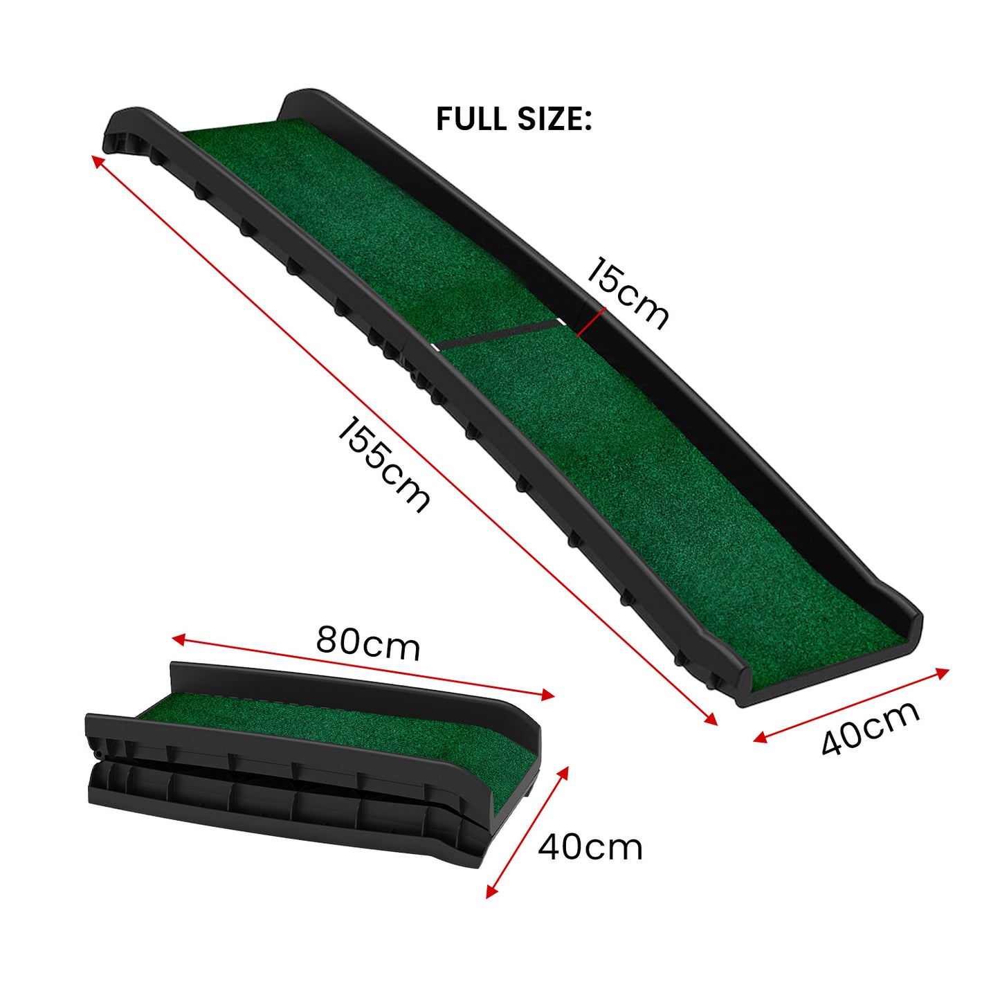 Furtastic Foldable Plastic Dog Ramp with Synthetic Grass