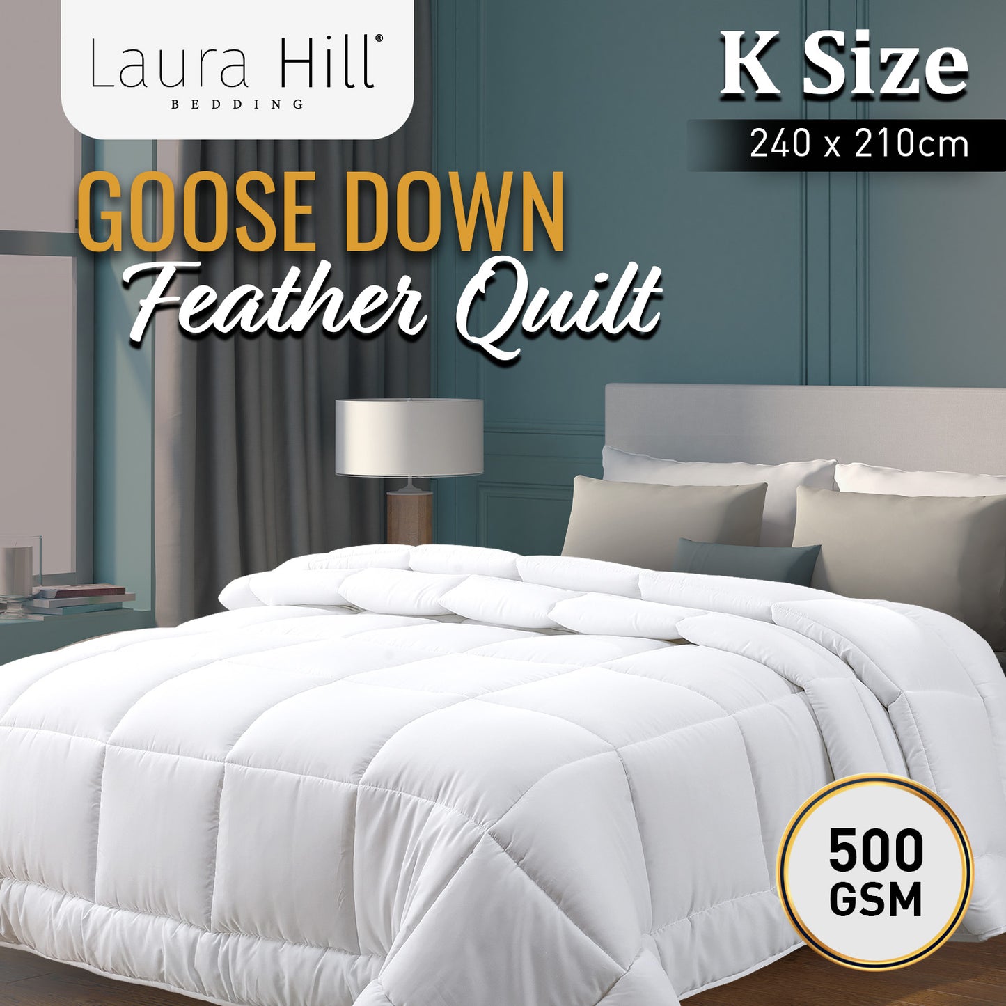 Laura Hill 500GSM Goose Down Feather Quilt Duvet Doona - King