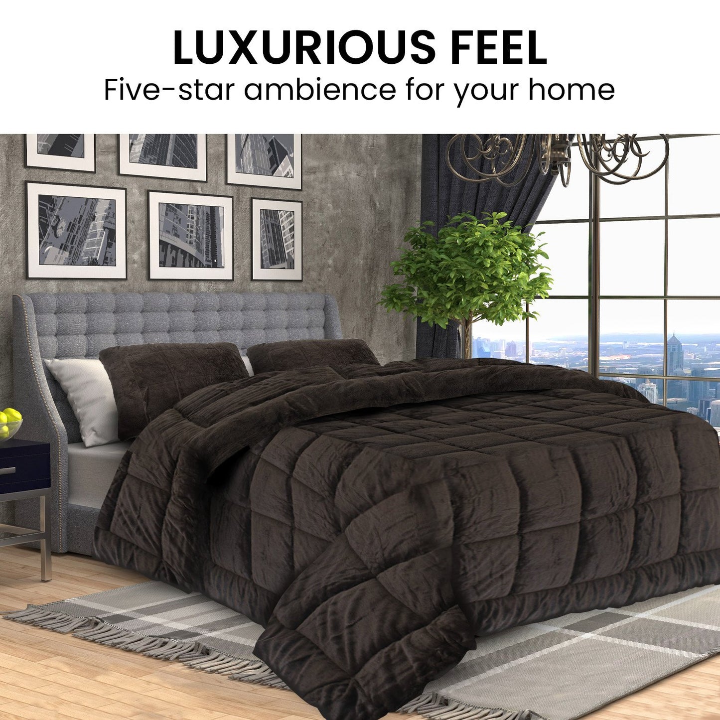 Laura Hill 500gsm Faux Mink Quilt Comforter - King