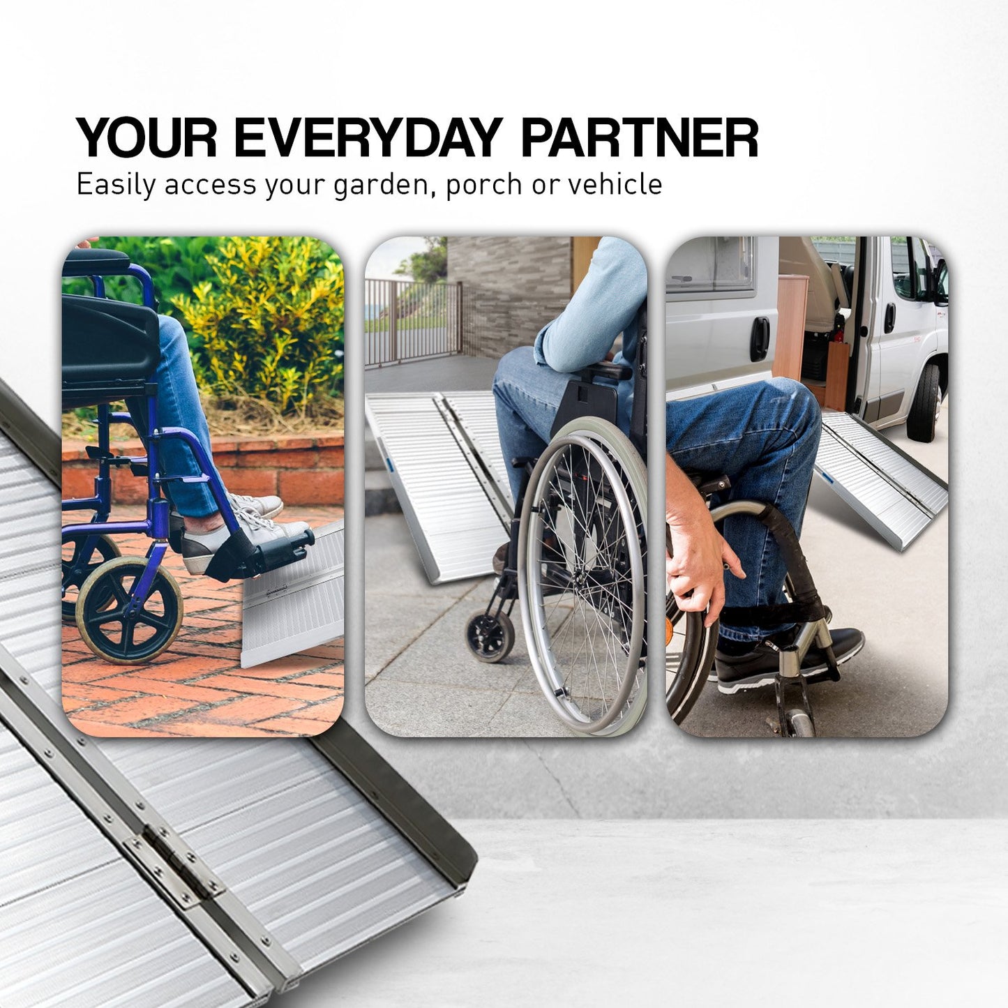 Rigg Aluminium Foldable Wheelchair Ramp With Handle - 3ft